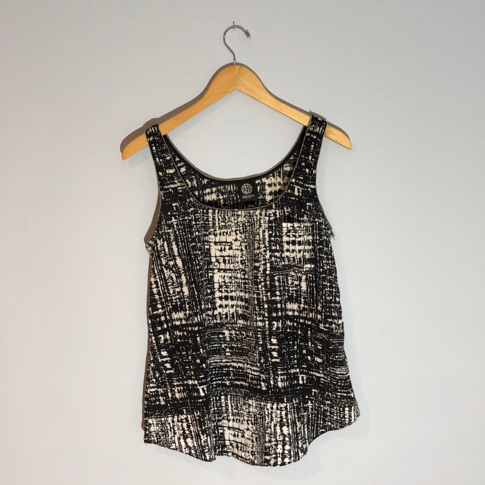 Bobeau Black and White Blouse - petite small